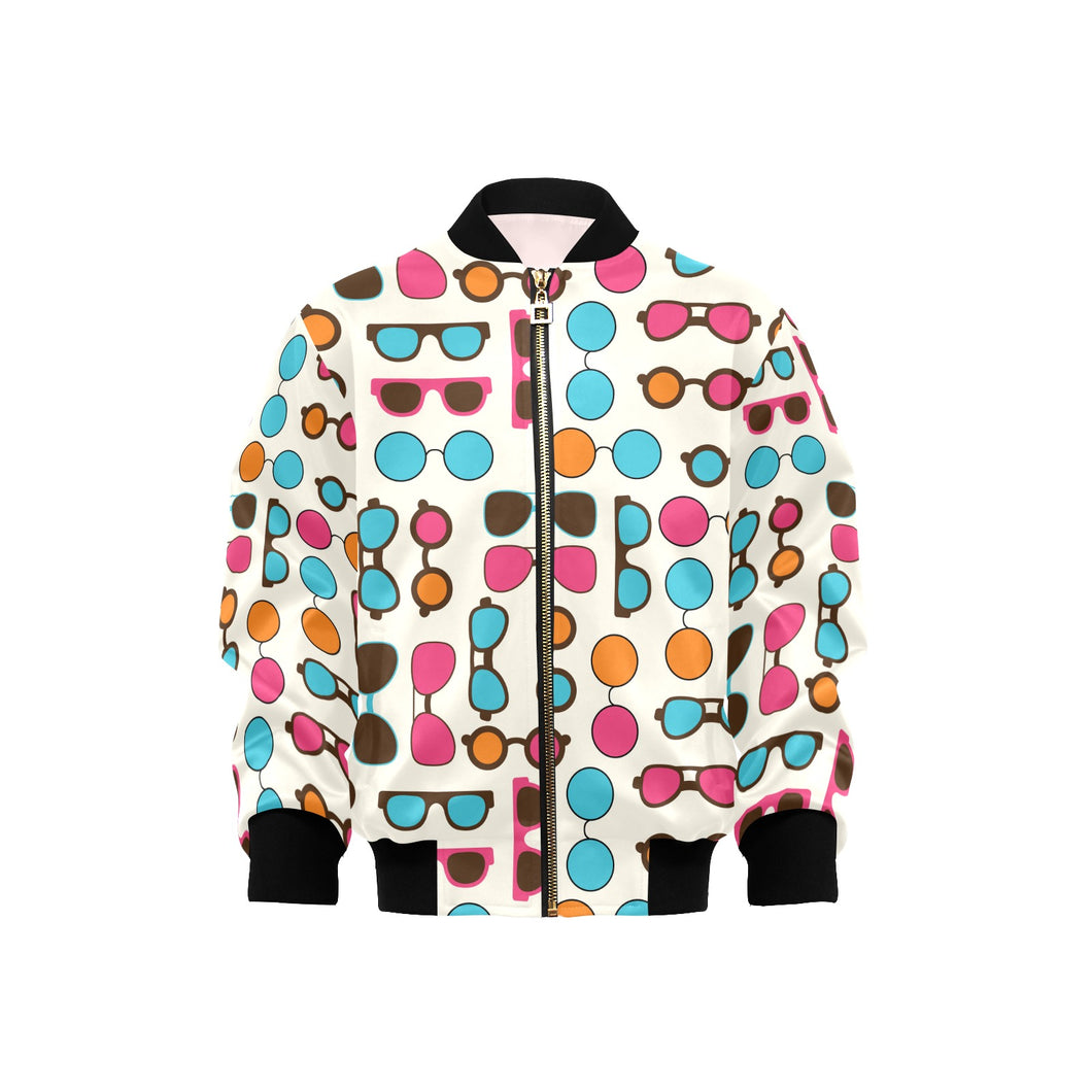 Sun Glasses Pattern Print Design 03 Kids' Boys' Girls' Bomber Jacket