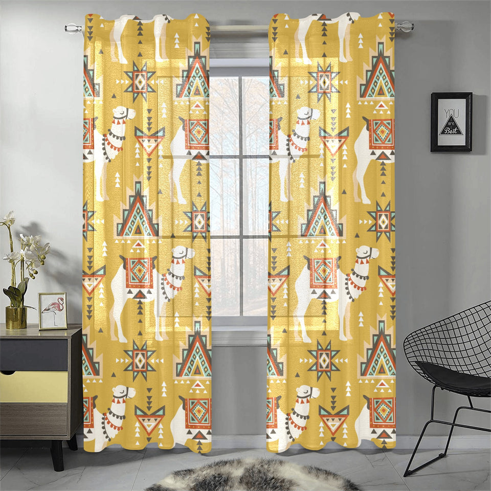Camels ethnic motif pattern Gauze Curtain
