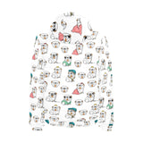 English Bulldog Pattern Print Design 03 Men's Padded Hooded Jacket
