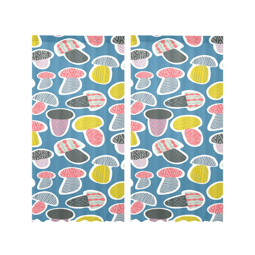 Colorful mushroom design pattern Gauze Curtain