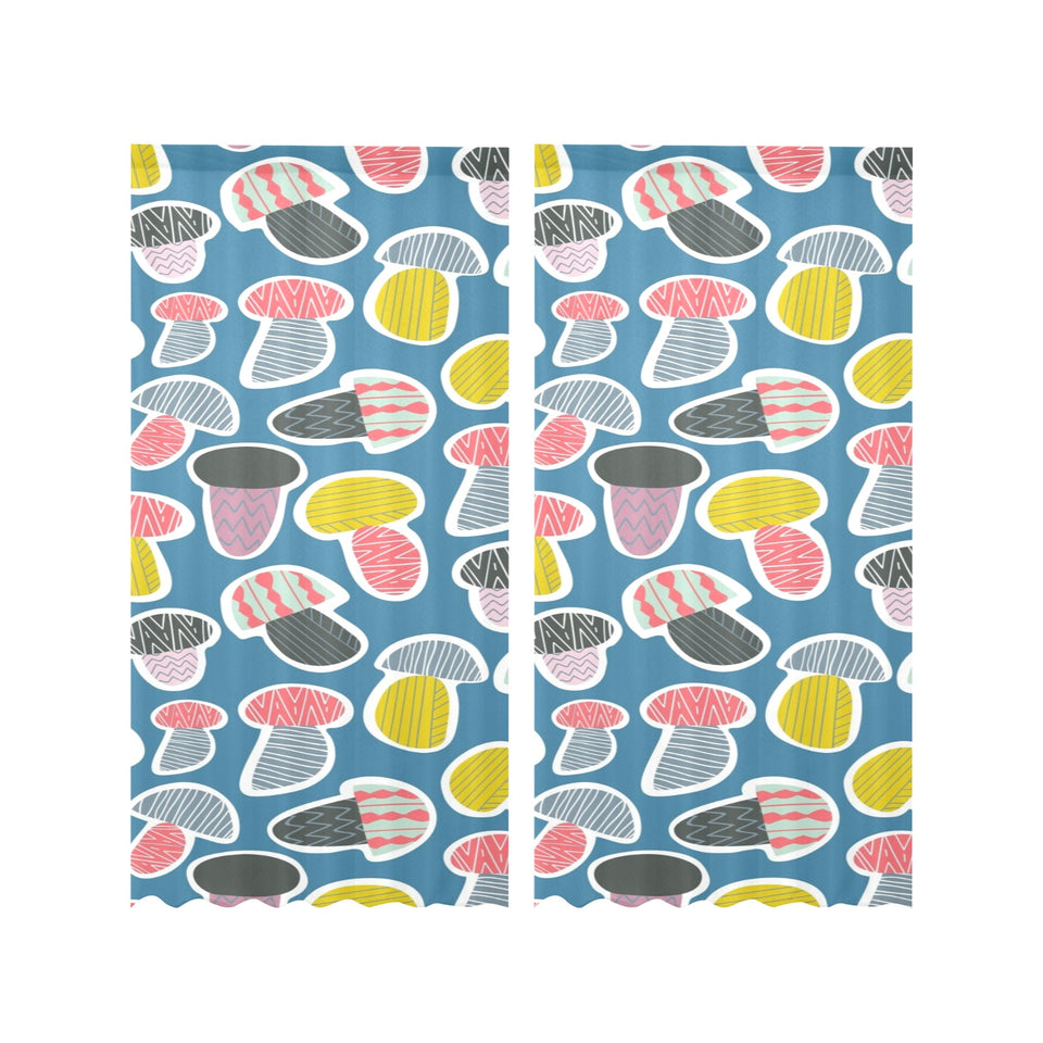 Colorful mushroom design pattern Gauze Curtain