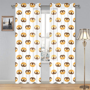 Pretzels Pattern Print Design 02 Gauze Curtain