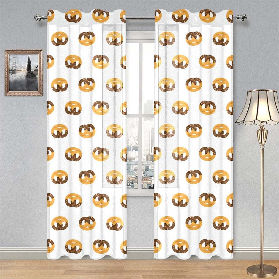 Pretzels Pattern Print Design 02 Gauze Curtain