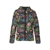 Dragons flower pattern Women's Padded Hooded Jacket