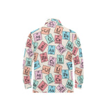 Chemistry Periodic Table Pattern Print Design 02 Men's Long Sleeve Polo Shirt