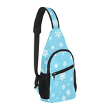 Snowflake pattern blue background All Over Print Chest Bag