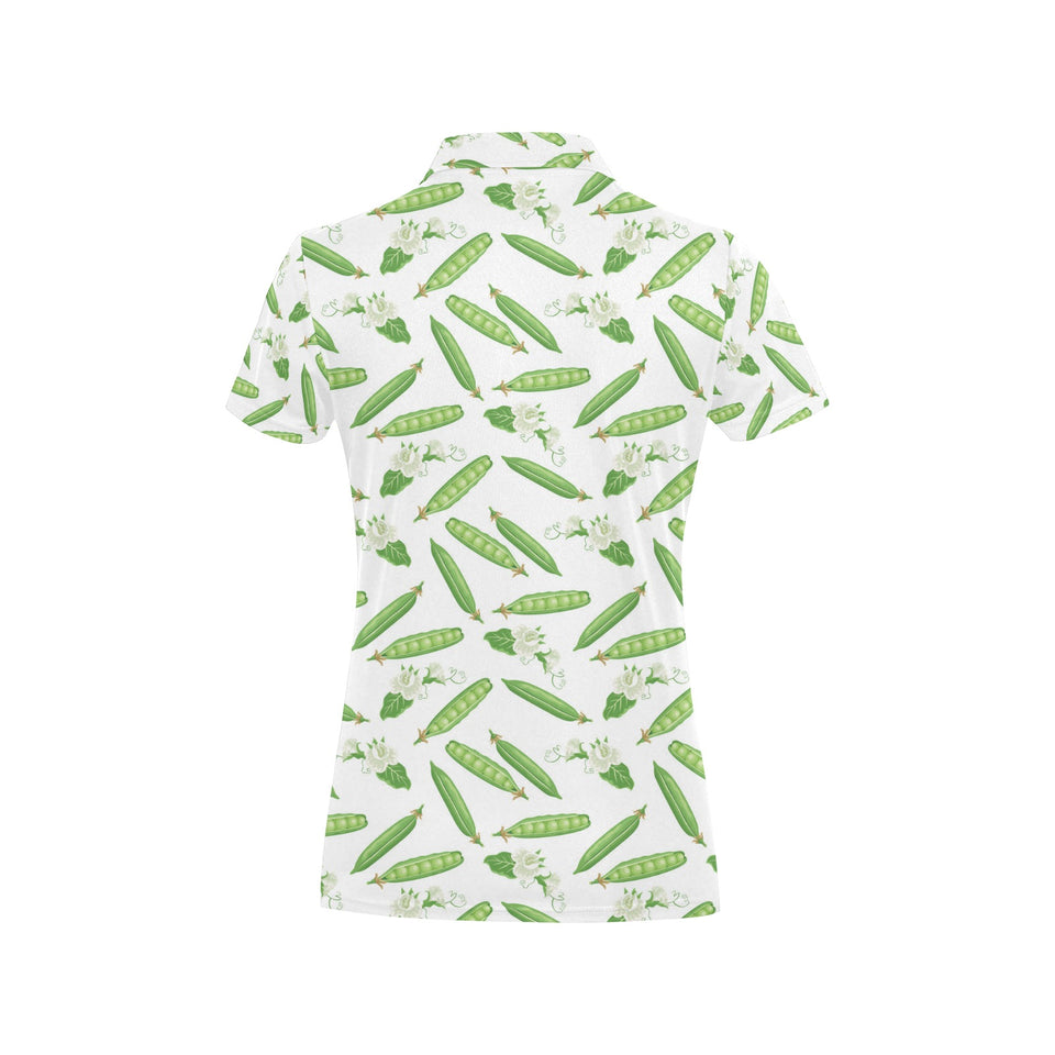 Green Peas Pattern Print Design 04 Women's All Over Print Polo Shirt