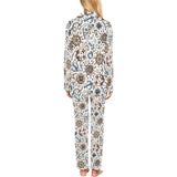Cute nautical steering wheel anchor pattern Women's Long Pajama Set