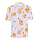 cute onions smiling faces purple background Men's All Over Print Polo Shirt