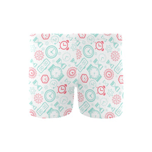 Clock time pattern blackground Men's Swimming Trunks