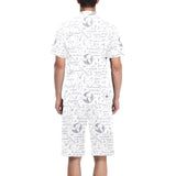 Math Pattern Print Design 03 Men's V-Neck Short Pajama Set