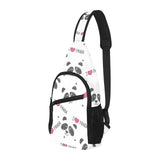 Hand Drawn faces of pandas pattern All Over Print Chest Bag
