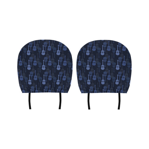 Blue Theme guitar pattern Car Headrest Cover