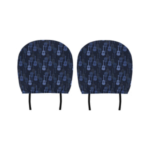 Blue Theme guitar pattern Car Headrest Cover