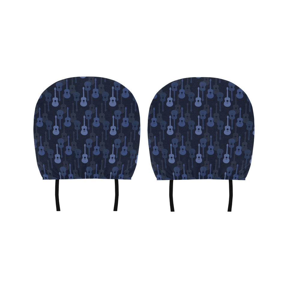 Blue Theme guitar pattern Car Headrest Cover