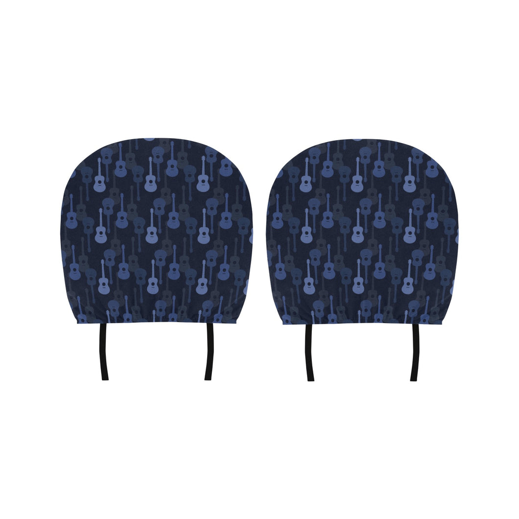 Blue Theme guitar pattern Car Headrest Cover