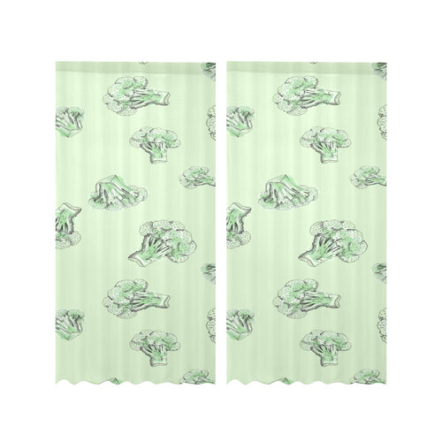 broccoli sketch pattern Gauze Curtain