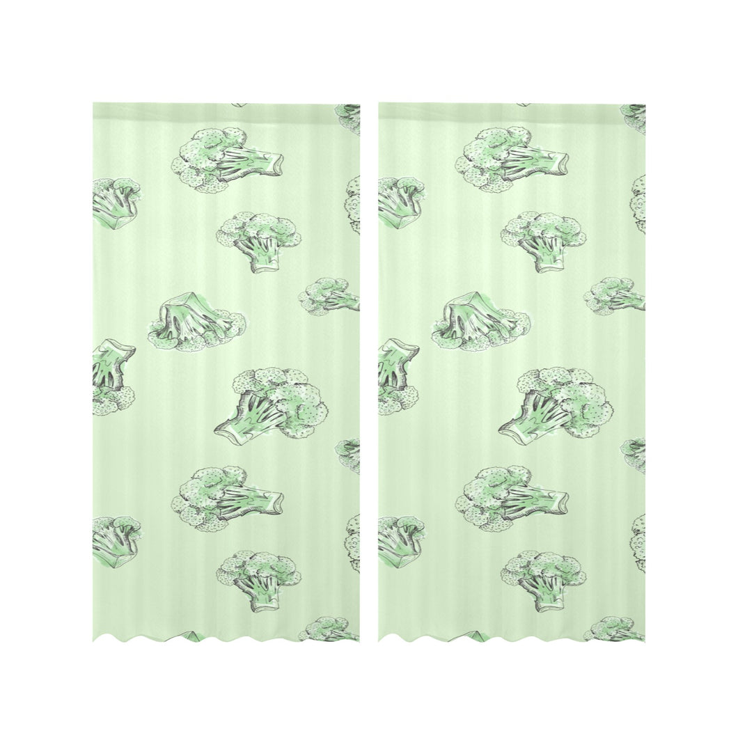 broccoli sketch pattern Gauze Curtain
