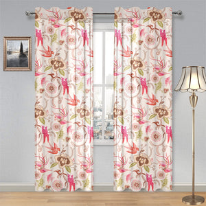 Swallow Pattern Print Design 01 Gauze Curtain