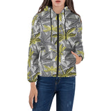 Hand drawn dragonfly pattern Women's Padded Hooded Jacket