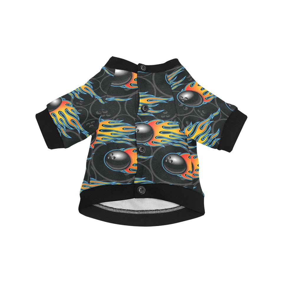 Bowling balls flame pattern All Over Print Pet Dog Round Neck Fuzzy Shirt
