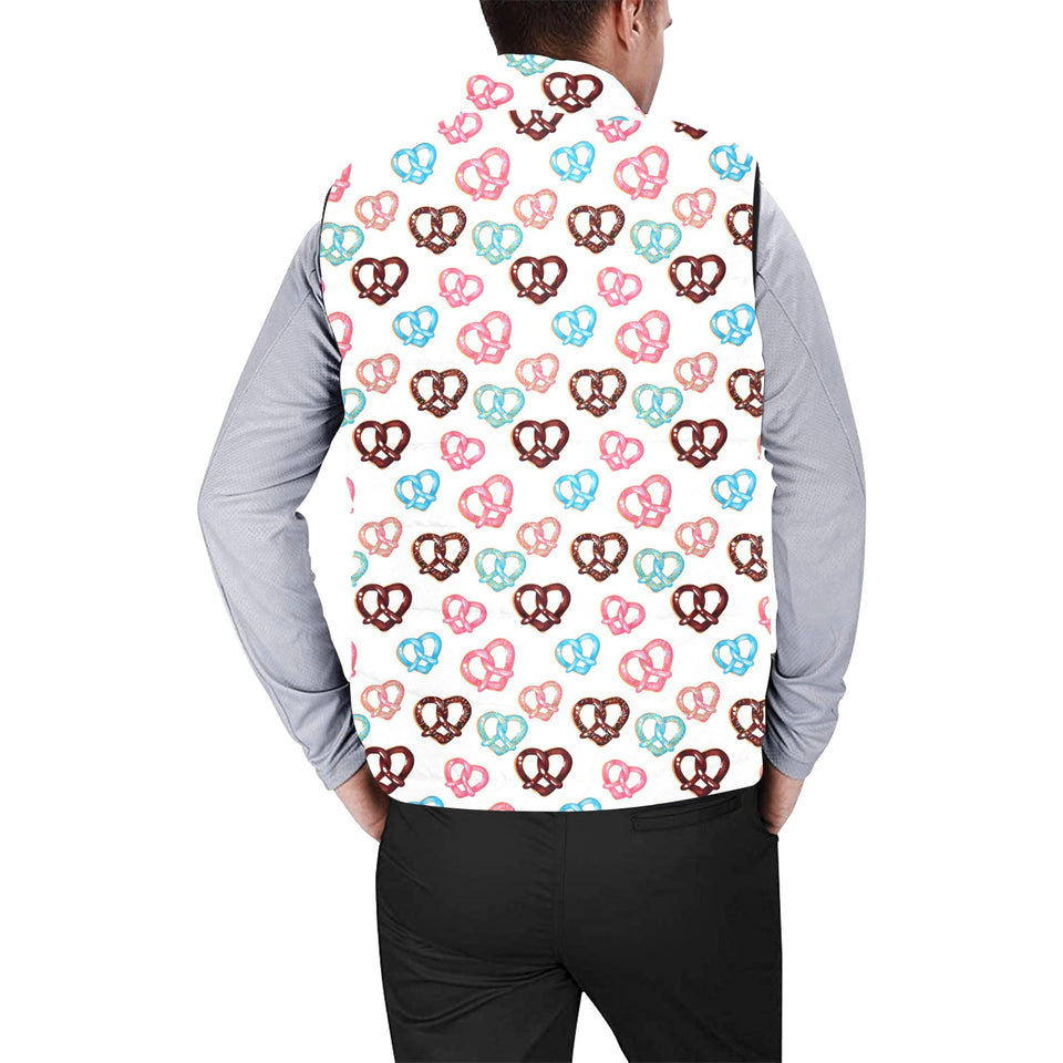 Pretzels Pattern Print Design 04 Men's Padded Vest