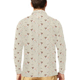 Jack Russel Pattern Print Design 02 Men's Long Sleeve Polo Shirt