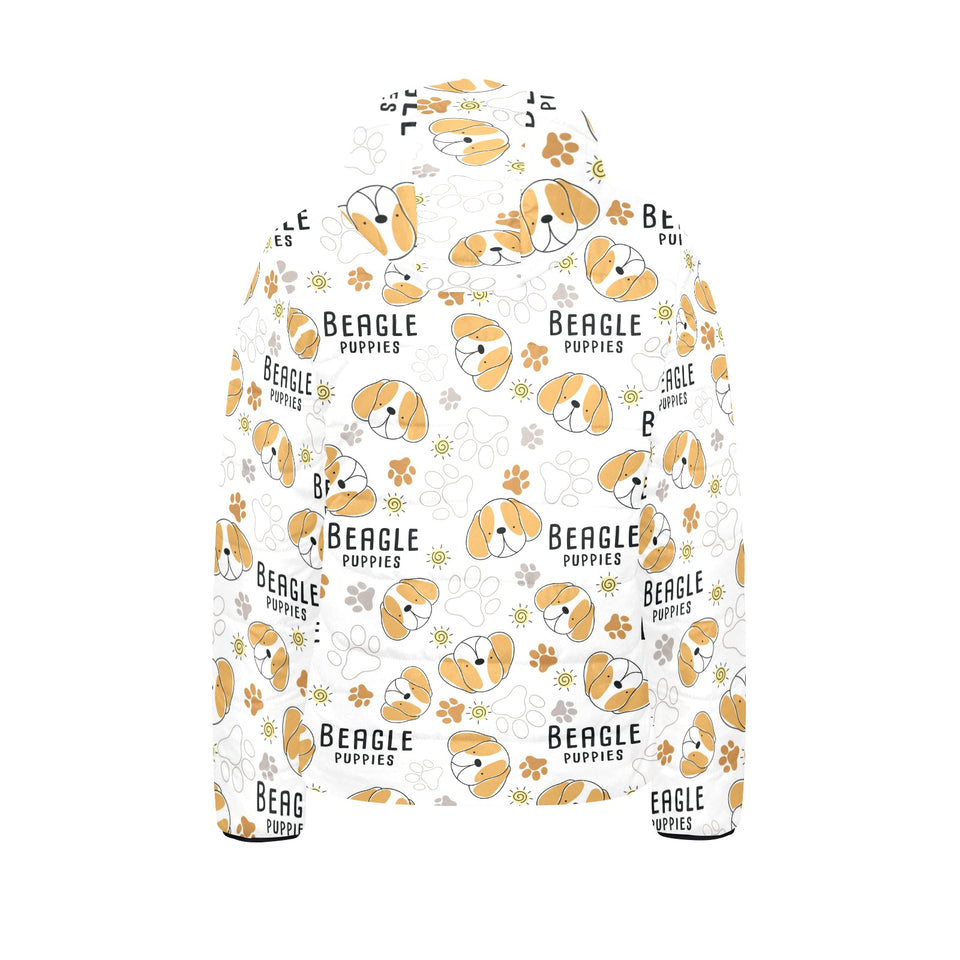 Cute beagle dog pattern background Kids' Boys' Girls' Padded Hooded Jacket