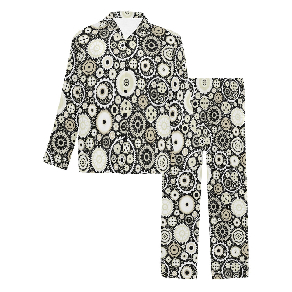 Gear Pattern Print Design 02 Men's Long Pajama Set