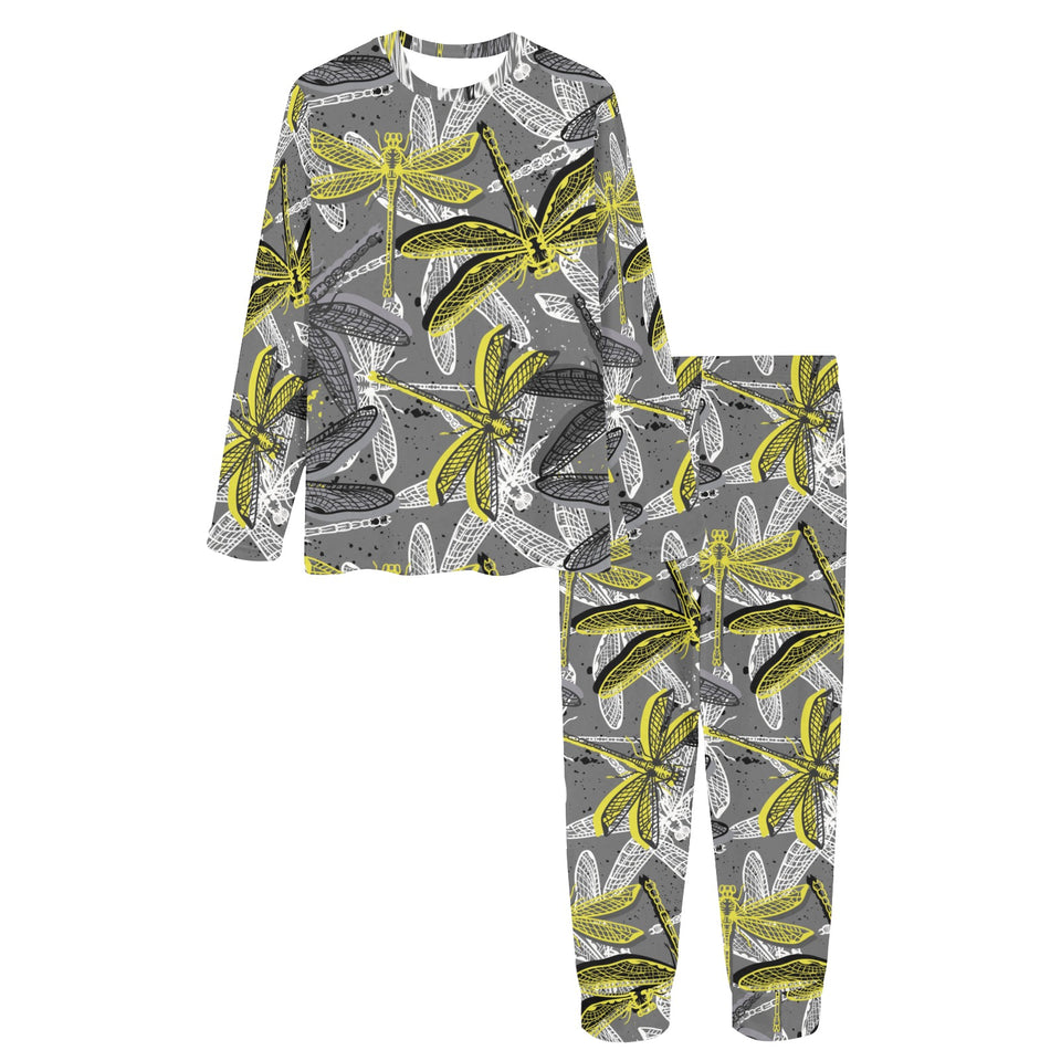 Hand drawn dragonfly pattern Women's All Over Print Pajama Set