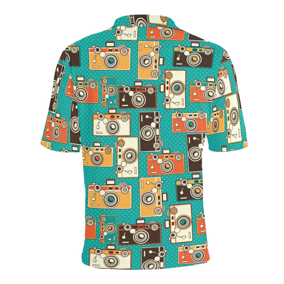 Camera Pattern Print Design 03 Men's All Over Print Polo Shirt