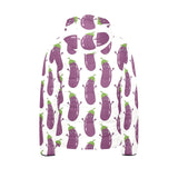 Eggplant Pattern Print Design 01 Kids' Boys' Girls' Padded Hooded Jacket