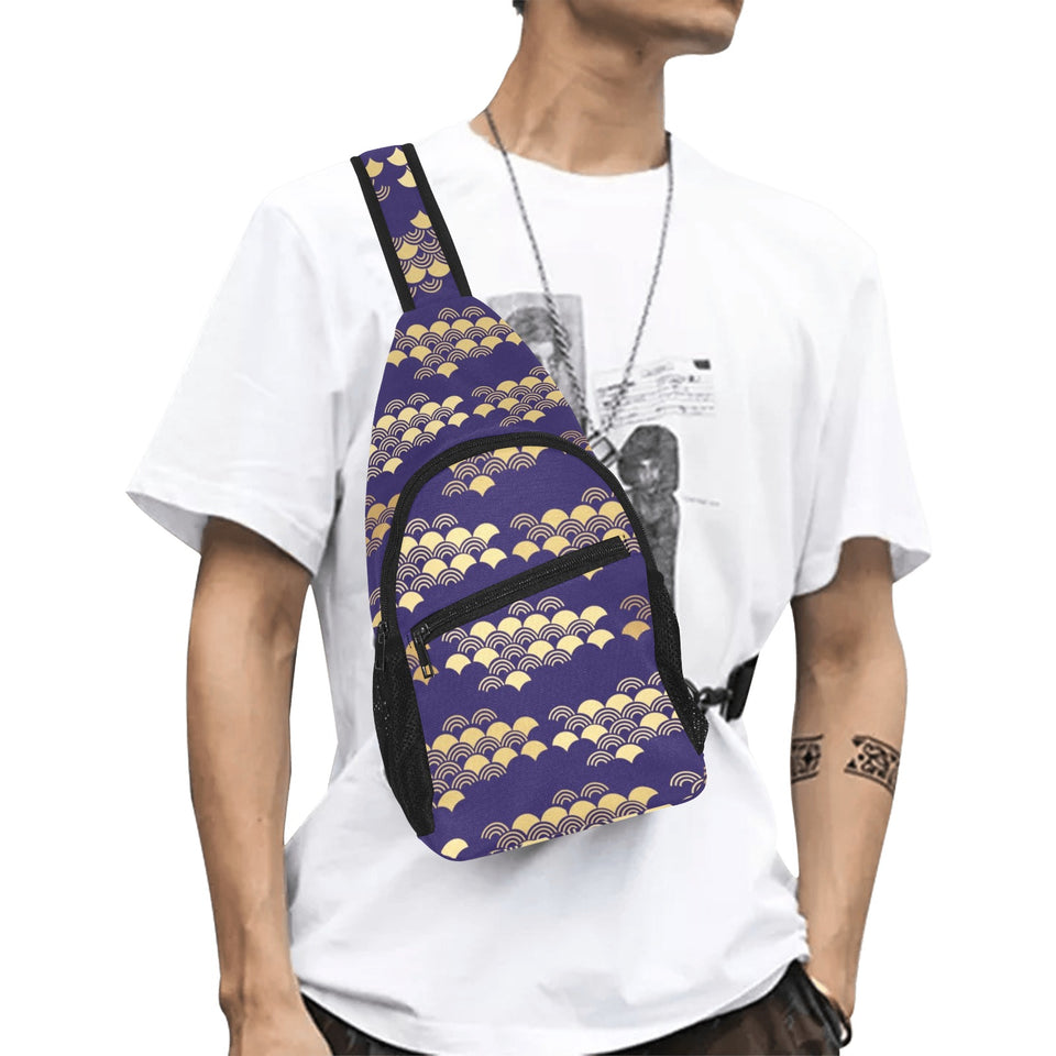 Beautiful japanese fan pattern All Over Print Chest Bag
