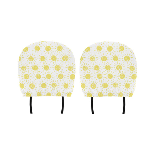 hand drawn sun pattern Car Headrest Cover
