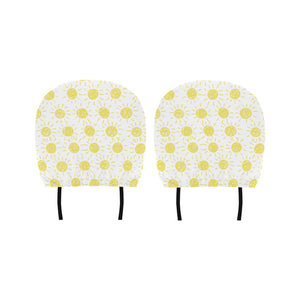 hand drawn sun pattern Car Headrest Cover