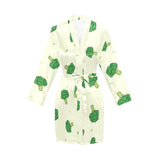 Broccoli pattern Women's Long Sleeve Belted Night Robe