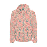 Eiffel Tower Flower Pattern Design 03 Men's Padded Hooded Jacket