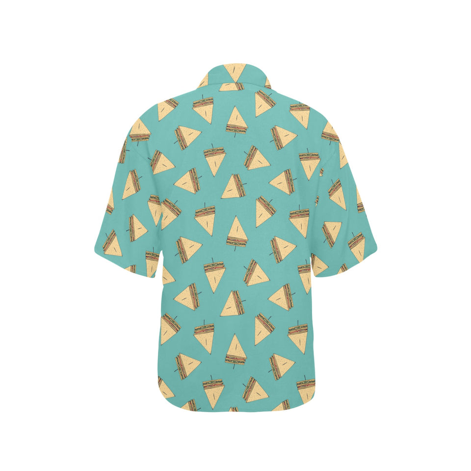 Sandwich Pattern Print Design 03 Women's All Over Print Hawaiian Shirt