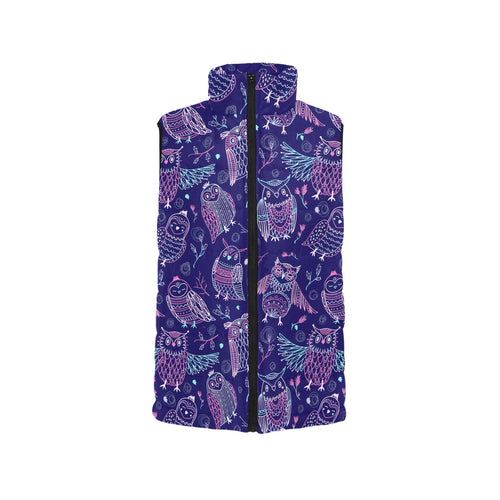 Cute owls pattern boho style ornament Men's Padded Vest
