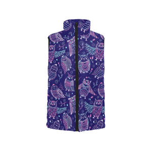 Cute owls pattern boho style ornament Men's Padded Vest