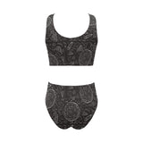 Pizza pattern Chest Bowknot High Waisted Bikini Swimsuit