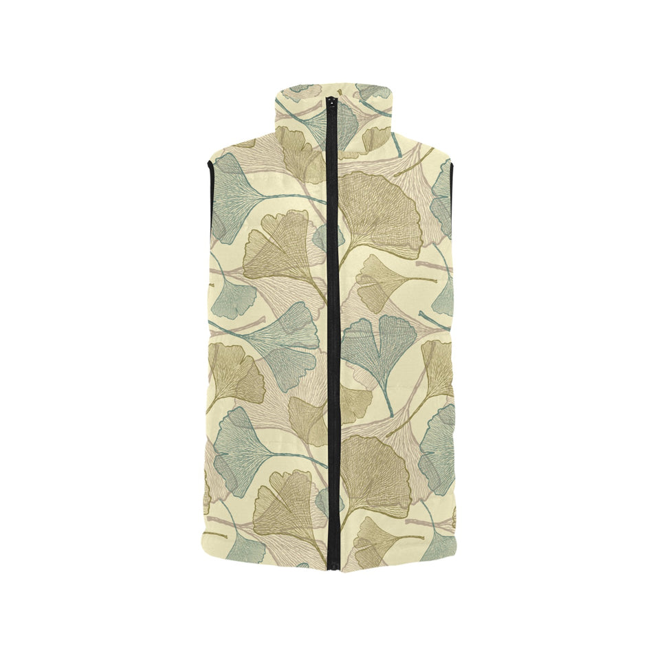 Ginkgo leaves design pattern Women's Padded Vest