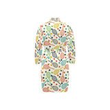 Tennis Pattern Print Design 03 Men's Long Sleeve Belted Night Robe