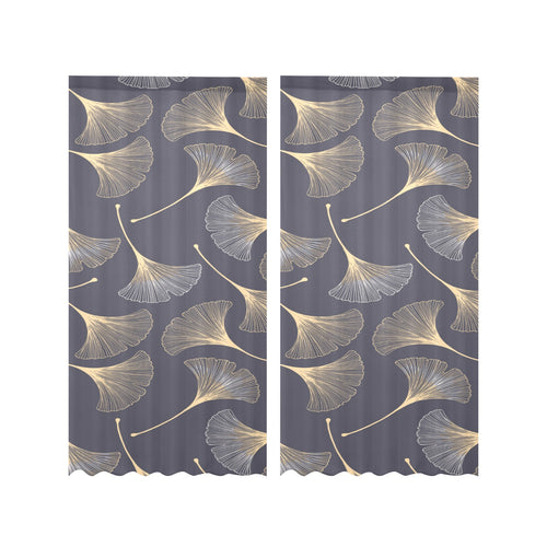 Gold ginkgo leaves Gauze Curtain