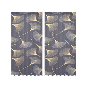 Gold ginkgo leaves Gauze Curtain
