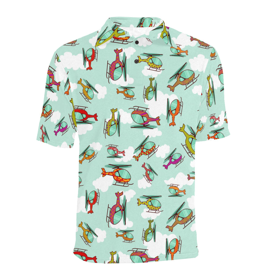 Helicopter design pattern Men's All Over Print Polo Shirt