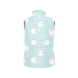 White cute hamsters heart pattern Men's Padded Vest