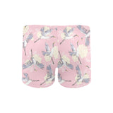Japanese crane rose pattern Men's Swimming Trunks