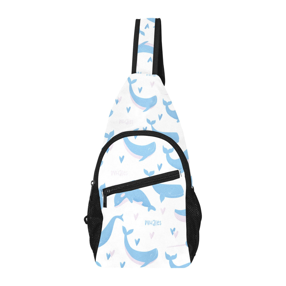 Blue whale pattern All Over Print Chest Bag