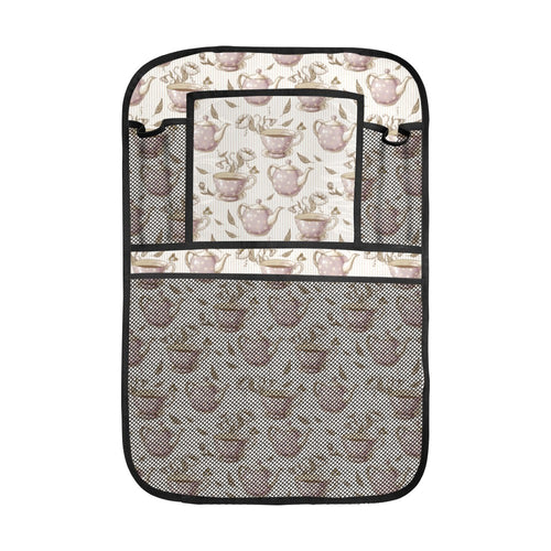 Tea pots Pattern Print Design 03 Car Seat Back Organizer